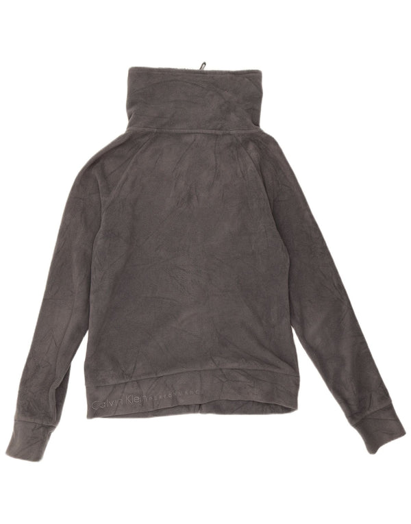Calvin Klein Womens Fleece Jacket UK 10 Small Grey Polyester