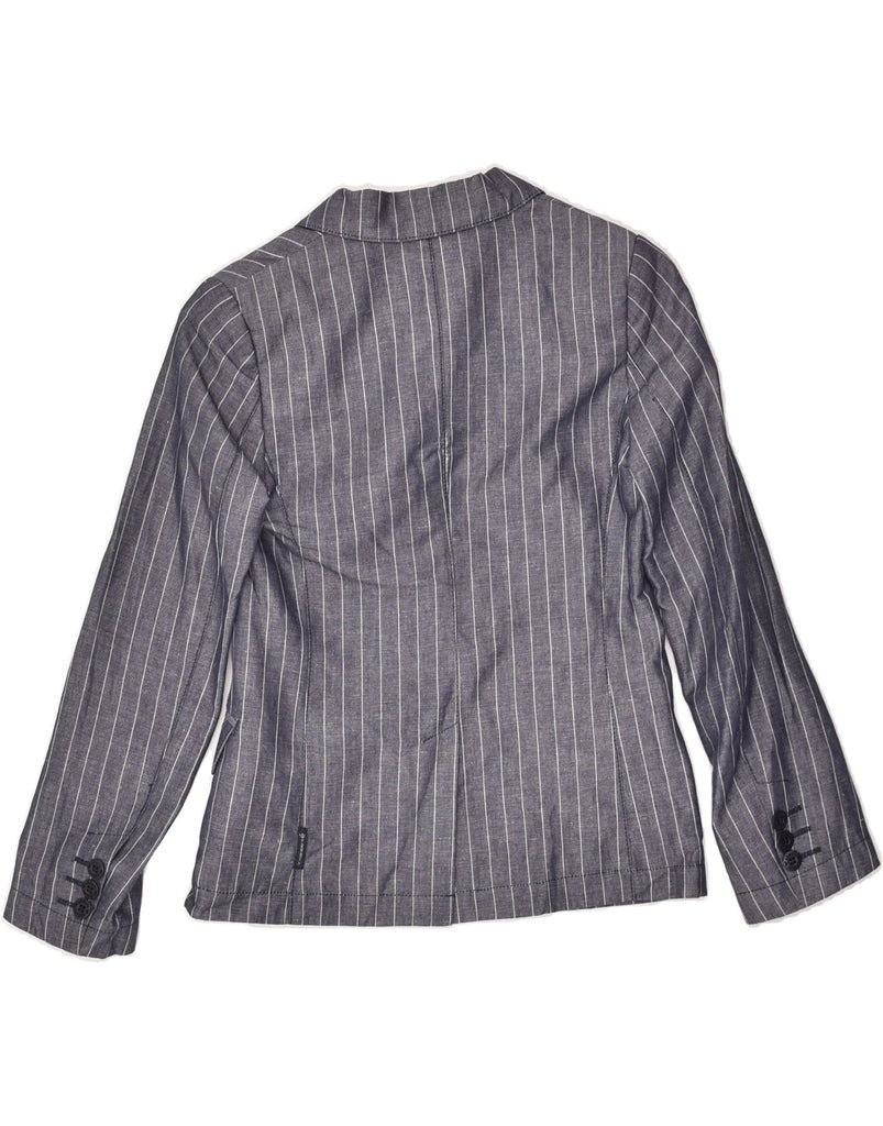 ARMANI JUNIOR Girls 3 Button Blazer Jacket 9-10 Years Grey Pinstripe | Vintage Armani Junior | Thrift | Second-Hand Armani Junior | Used Clothing | Messina Hembry 