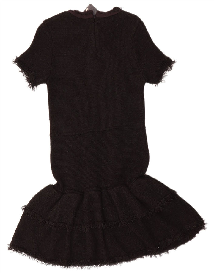 Zara Womens Front Tie Mermaid Dress UK 12 Medium Black Viscose