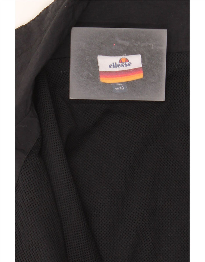 ELLESSE Womens Oversized Tracksuit Top Jacket UK 10 Small  Black