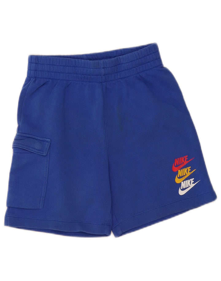 NIKE Boys Graphic Sport Shorts 10-11 Years Medium Blue Cotton