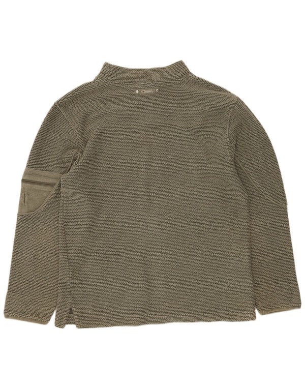 Weird Fish Mens Sweatshirt Jumper Small Khaki Cotton