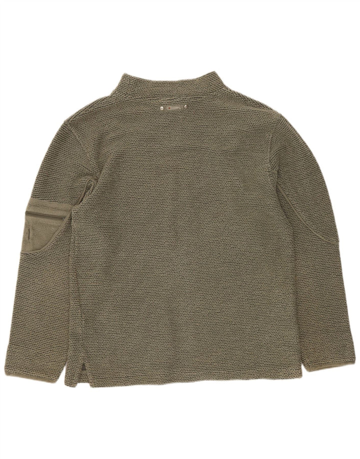 Weird Fish Mens Sweatshirt Jumper Small Khaki Cotton