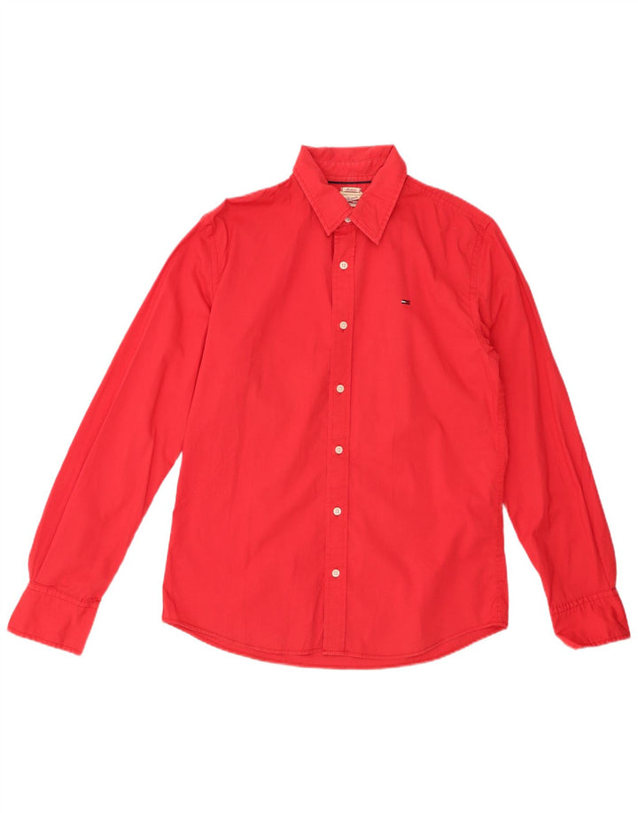 TOMMY HILFIGER Mens Shirt Medium Red Cotton