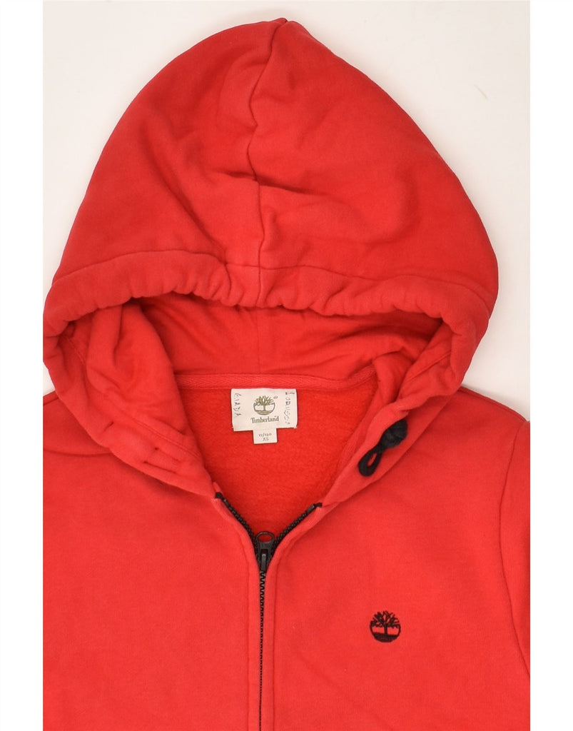 TIMBERLAND Boys Zip Hoodie Sweater 11-12 Years XS  Red Cotton | Vintage Timberland | Thrift | Second-Hand Timberland | Used Clothing | Messina Hembry 