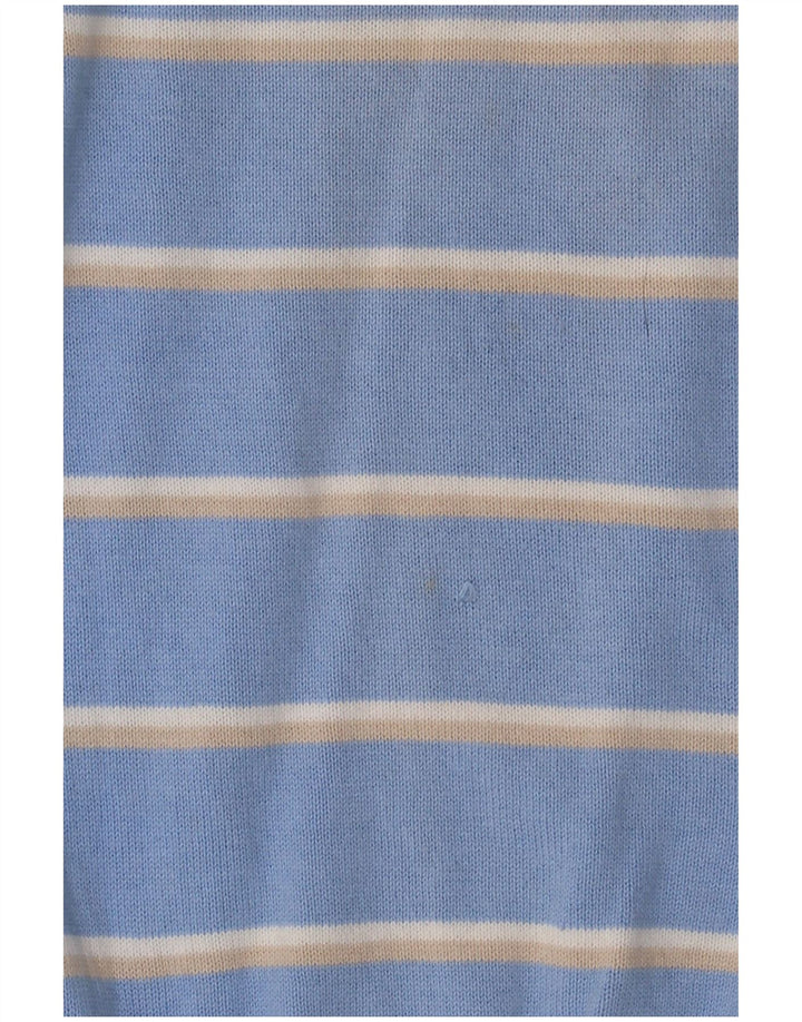 Kappa Mens V-Neck Jumper Sweater Medium Blue Striped Cotton