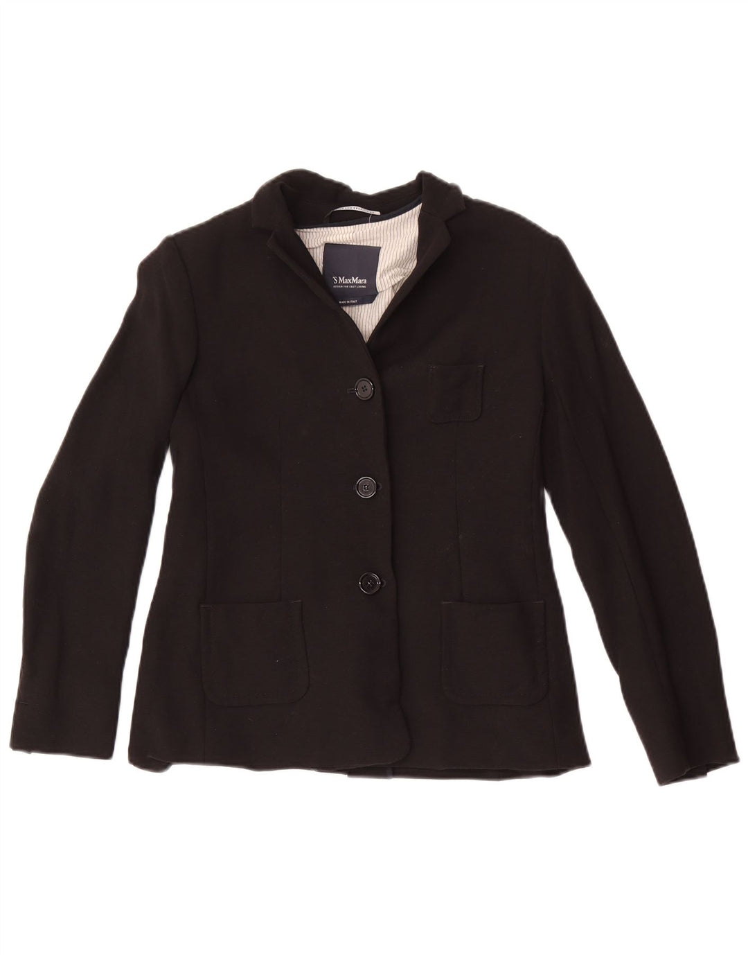 Max Mara Womens 3 Button Blazer Jacket UK 4 XS Black