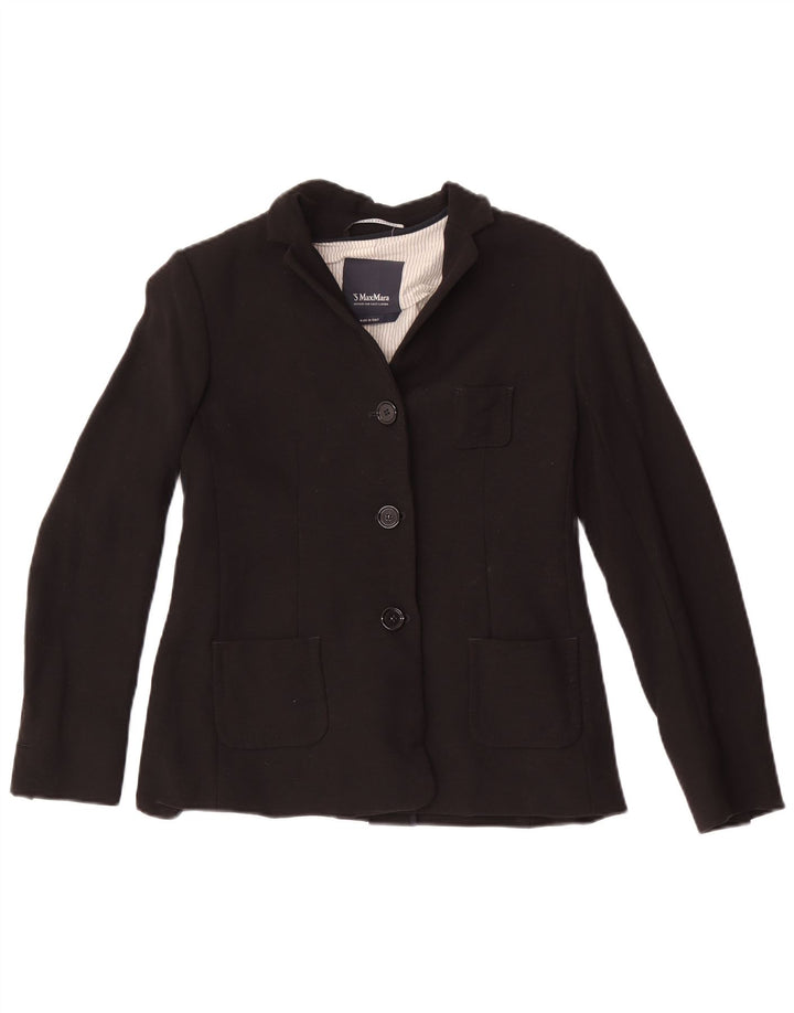 Max Mara Womens 3 Button Blazer Jacket UK 4 XS Black
