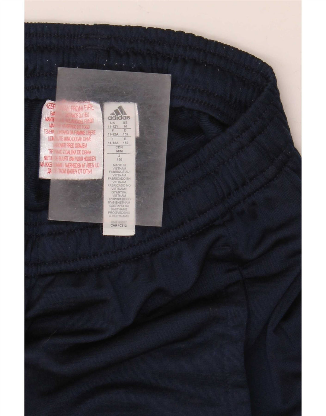Adidas Boys Tracksuit Trousers Joggers 11-12 Years Navy Blue Polyester