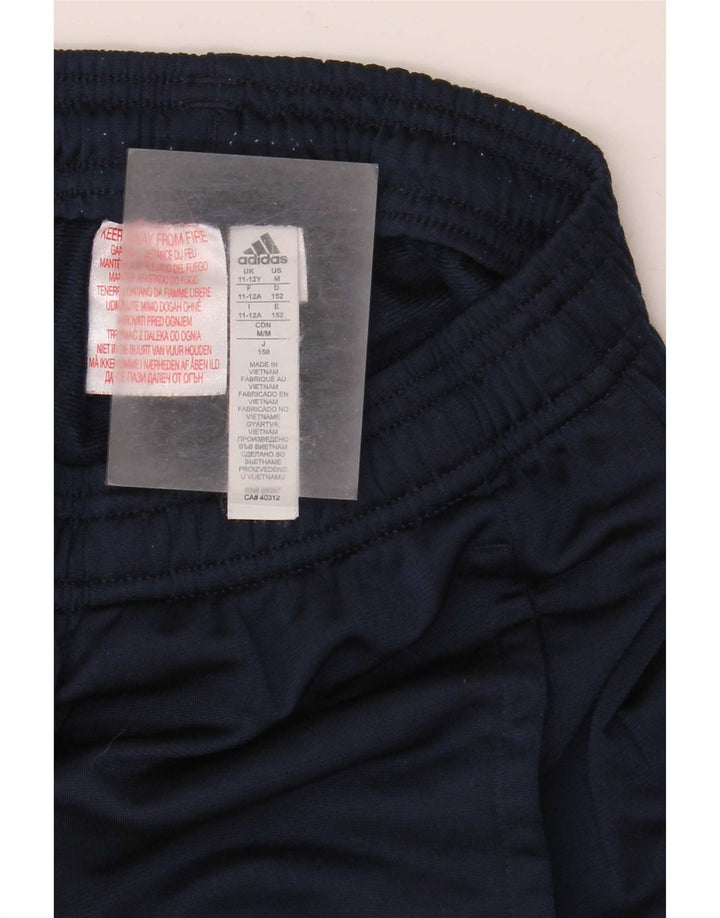 Adidas Boys Tracksuit Trousers Joggers 11-12 Years Navy Blue Polyester