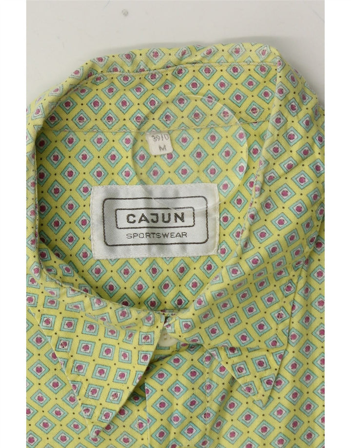 CAJUN Mens Short Sleeve Shirt Medium Green Spotted