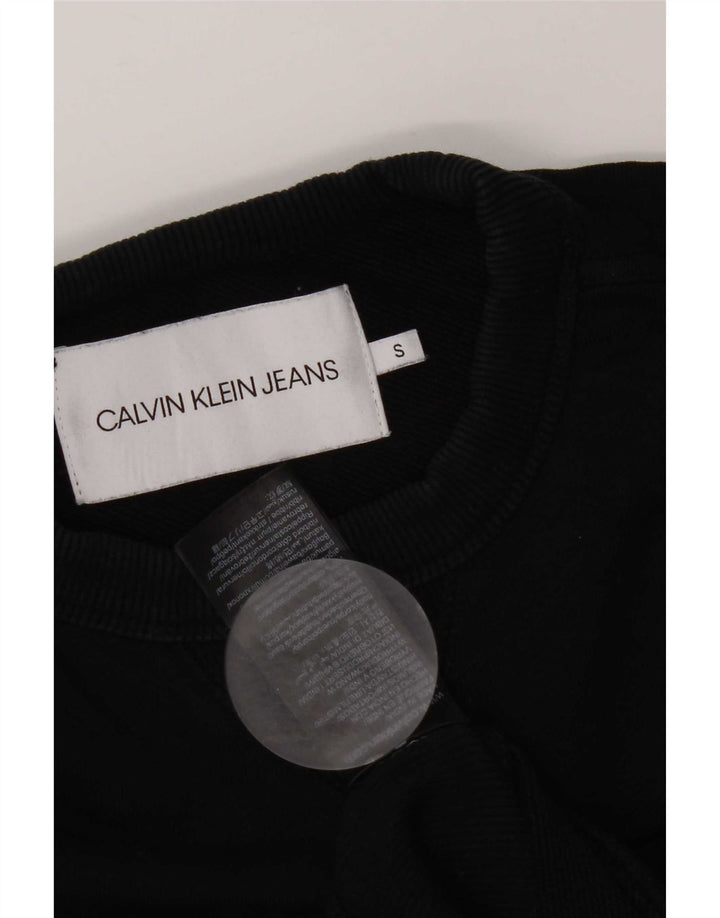 Calvin Klein Mens Graphic Regular Fit Sweatshirt Jumper Small Black Cotton