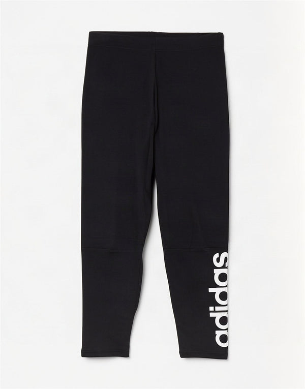 Adidas Womens Crop Graphic Leggings UK 12/14 Medium Black Cotton