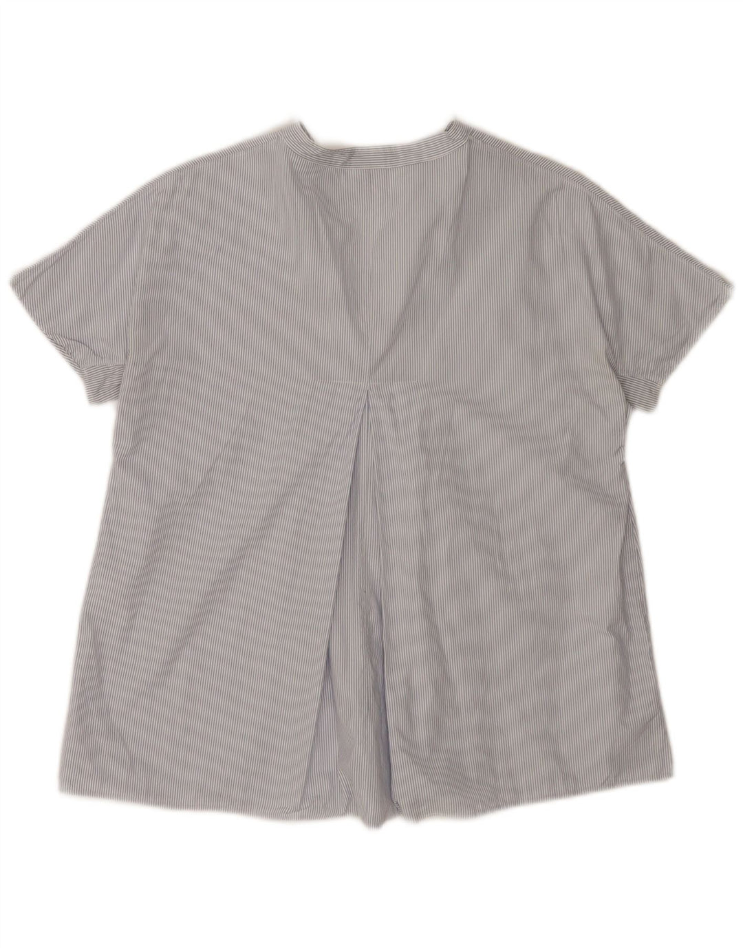 Aspesi Womens Blouse Top EU 38 Medium Blue Pinstripe Cotton