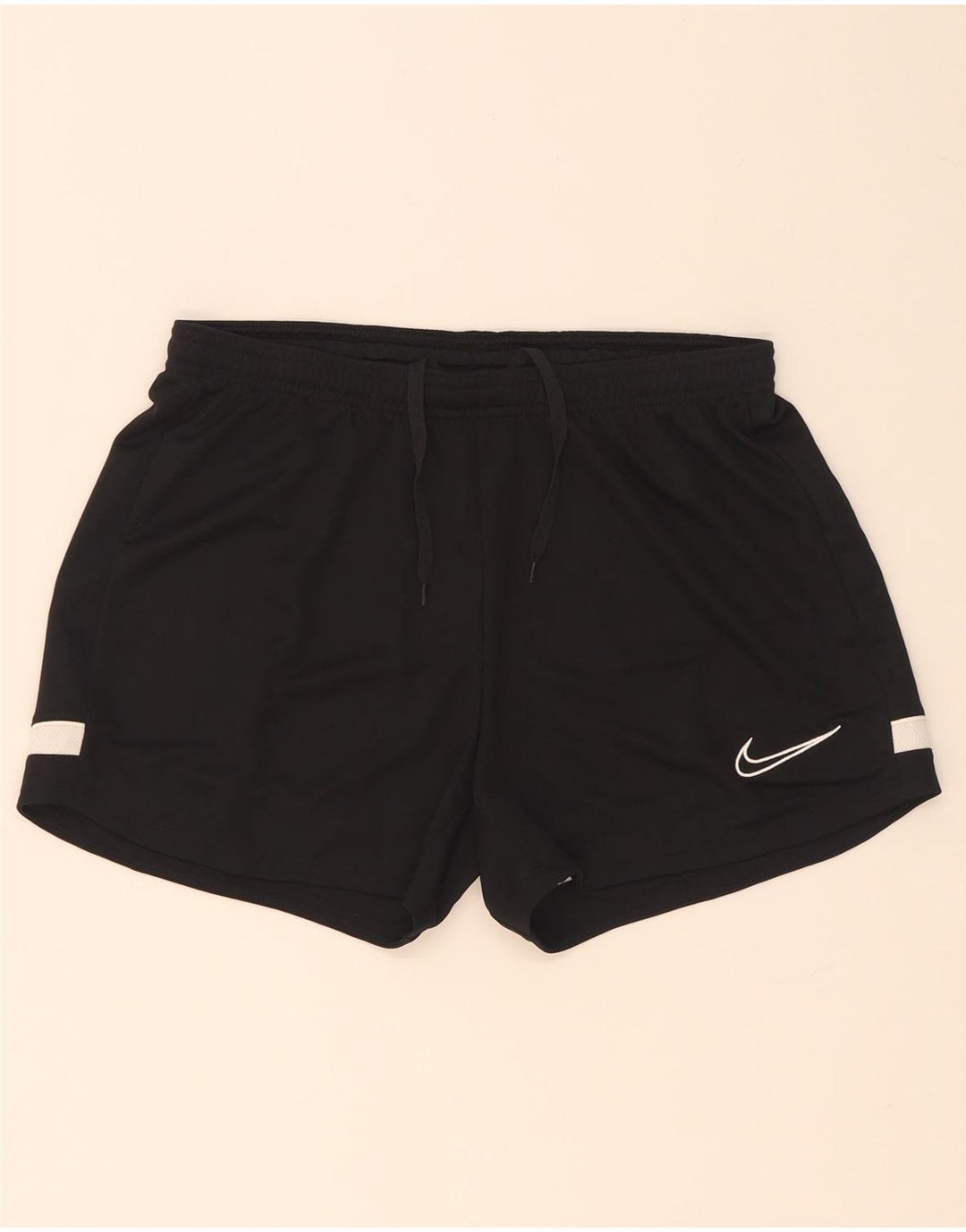Nike Womens Dri Fit Sport Shorts UK 12 Medium Black Colourblock Polyester