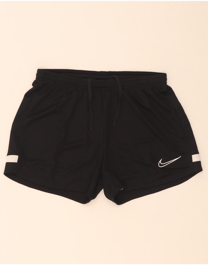 Nike Womens Dri Fit Sport Shorts UK 12 Medium Black Colourblock Polyester