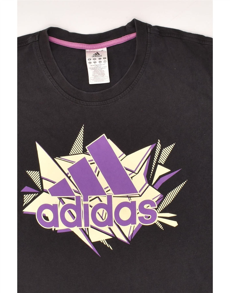 ADIDAS Mens Graphic T-Shirt Top Large Black Cotton | Vintage Adidas | Thrift | Second-Hand Adidas | Used Clothing | Messina Hembry 