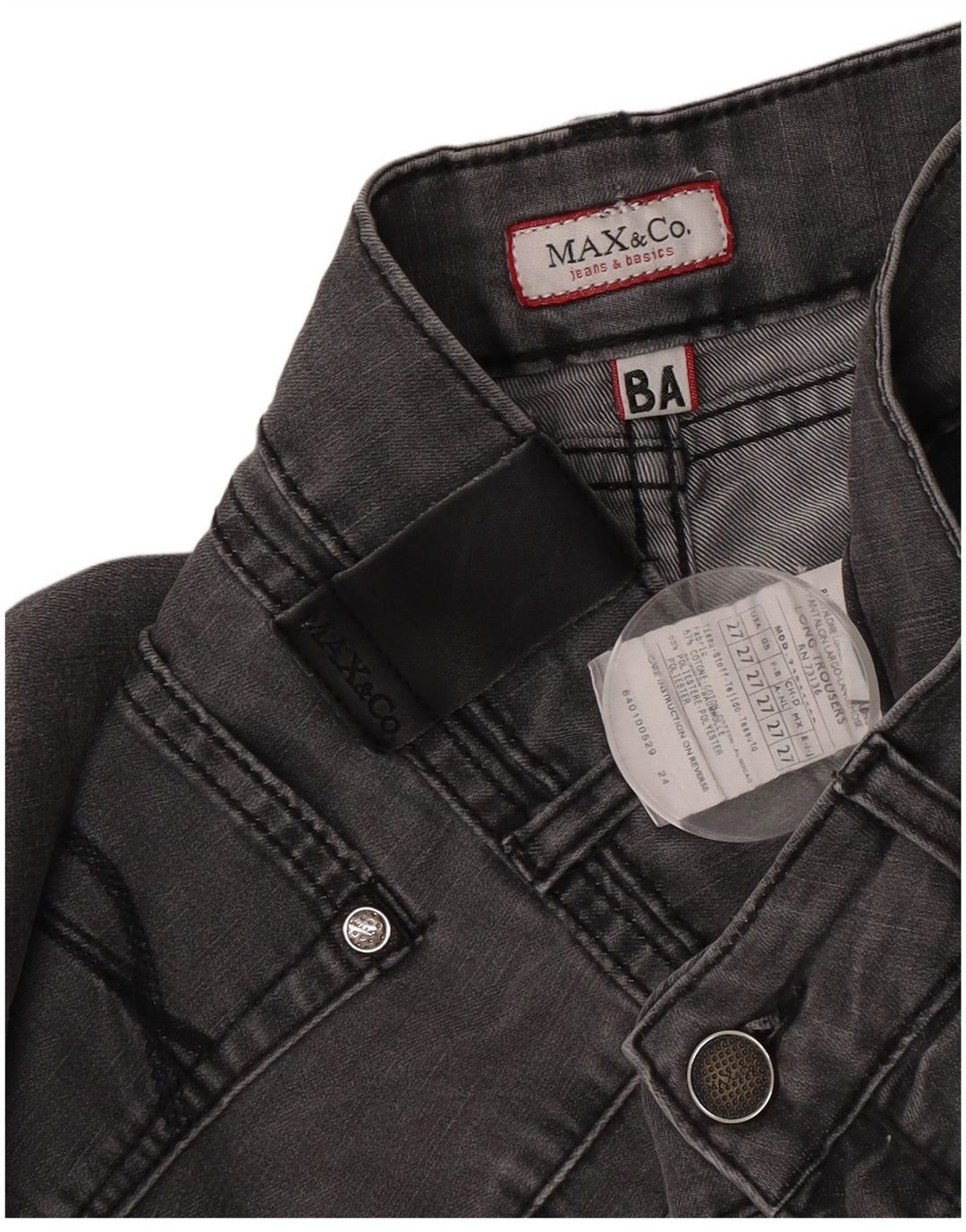 Max & Co. Womens Slim Jeans W27 L28 Grey Cotton