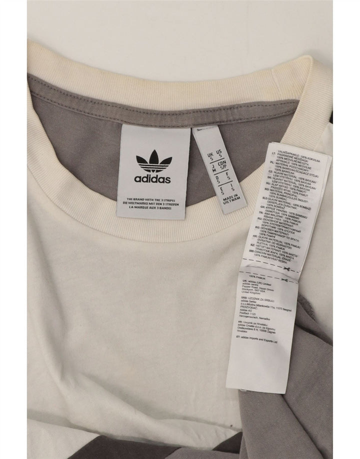 Adidas Mens T-Shirt Top Small Grey Colourblock Cotton