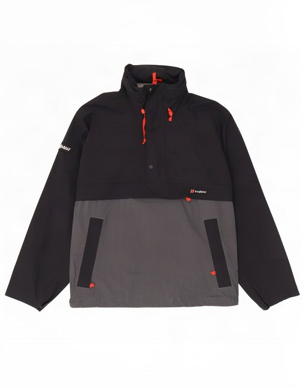 Berghaus Mens Hooded Rain Jacket UK 36 Small Black Colourblock Polyamide