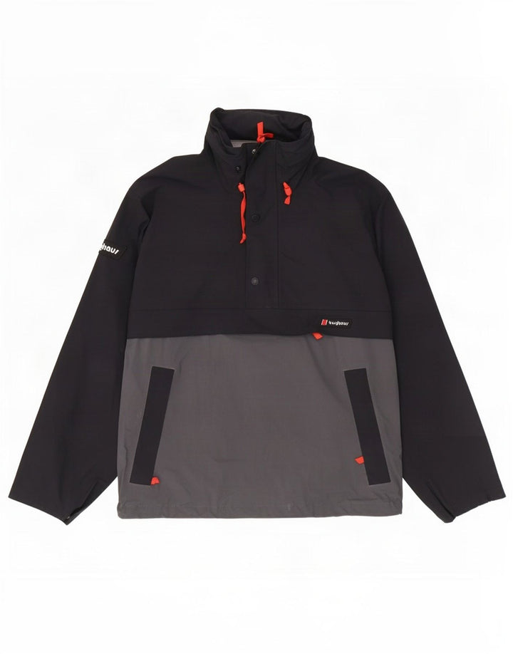 Berghaus Mens Hooded Rain Jacket UK 36 Small Black Colourblock Polyamide