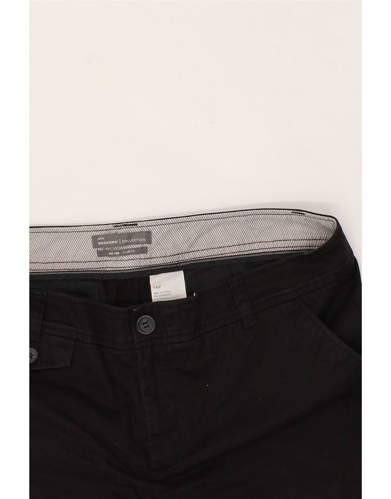 DOCKERS Womens Curvy Mid Rise Chino Shorts US 14 Large W30  Black Cotton Vintage Dockers and Second-Hand Dockers from Messina Hembry 
