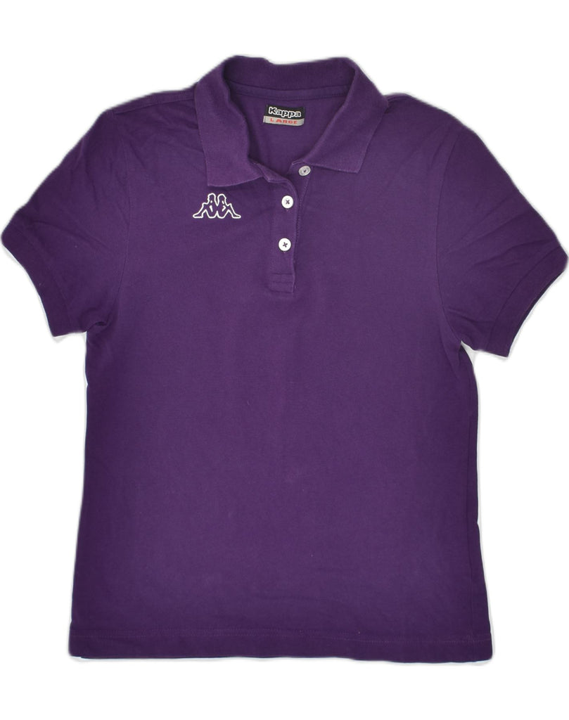 KAPPA Womens Polo Shirt UK 14 Large Purple Cotton | Vintage Kappa | Thrift | Second-Hand Kappa | Used Clothing | Messina Hembry 