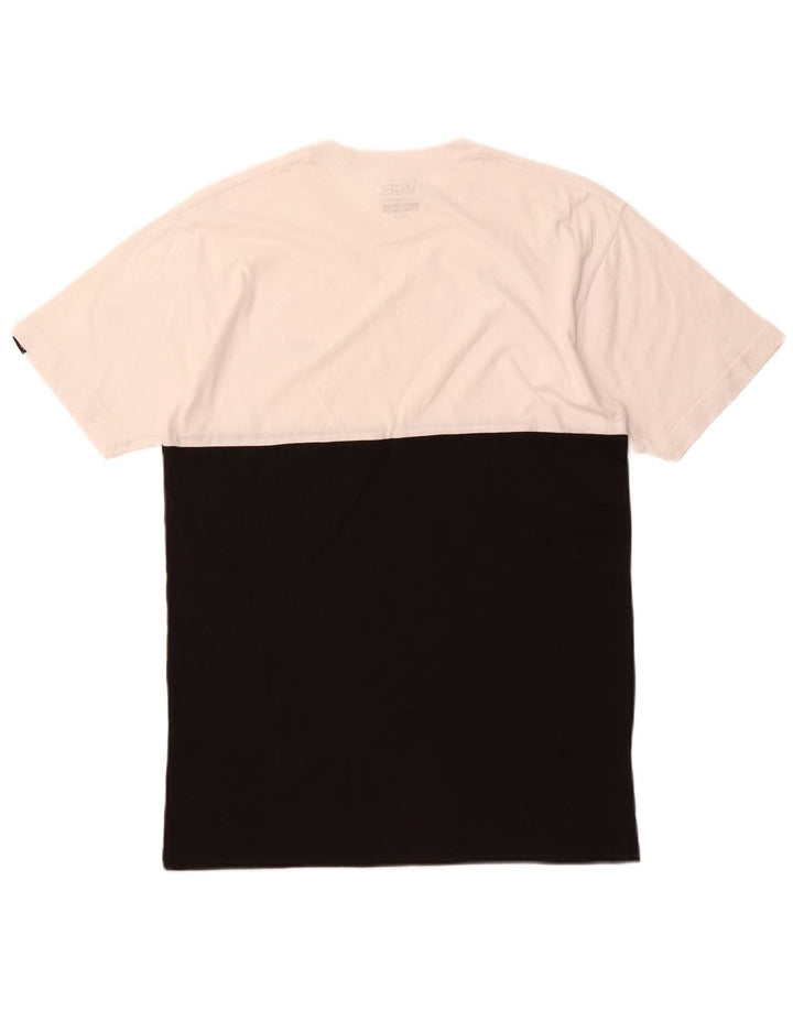 VANS Mens Classic Fit T-Shirt Top Medium White Colourblock