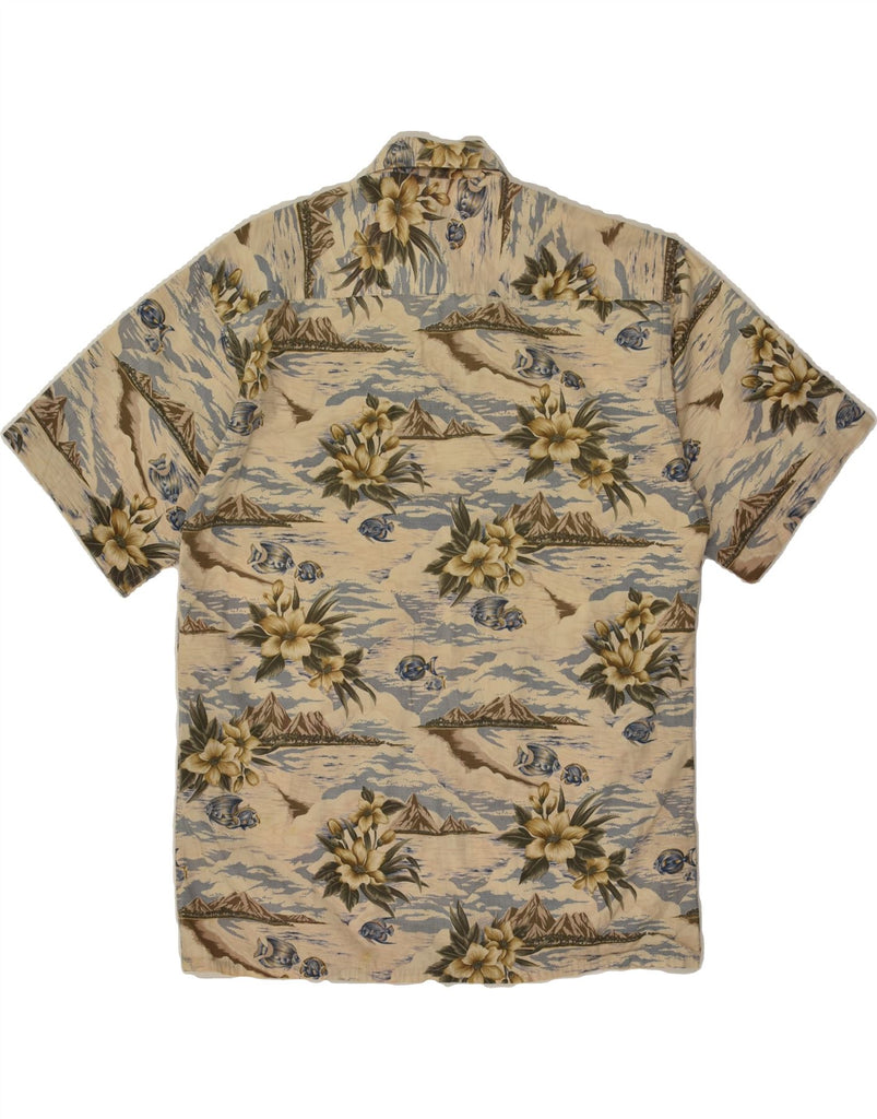 PIERRE CARDIN Mens Oversized Short Sleeve Shirt Small Beige Floral | Vintage Pierre Cardin | Thrift | Second-Hand Pierre Cardin | Used Clothing | Messina Hembry 