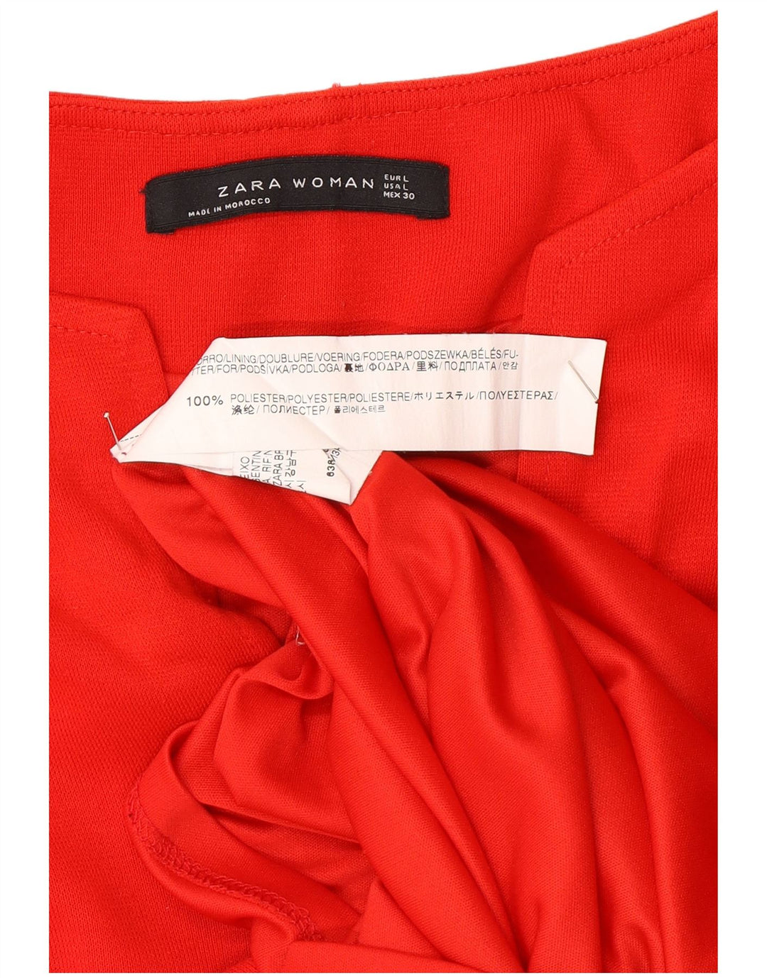 Zara Womens 3/4 Sleeve Tunic Dress UK 16 Large Red Polyester
