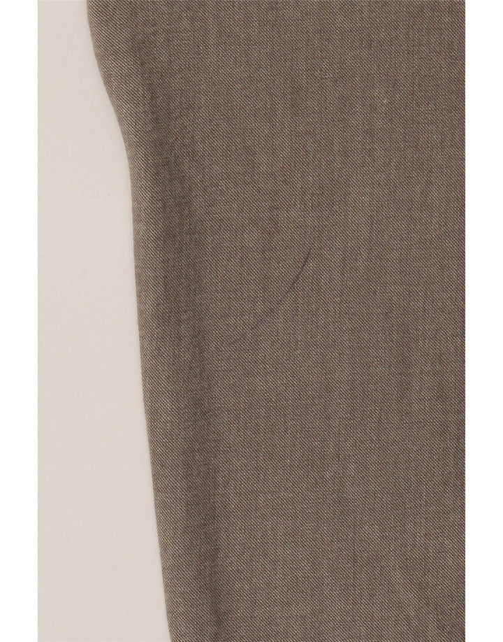 Zara Mens Slim Suit Trousers EU 44 Large W34 L29 Brown Polyester