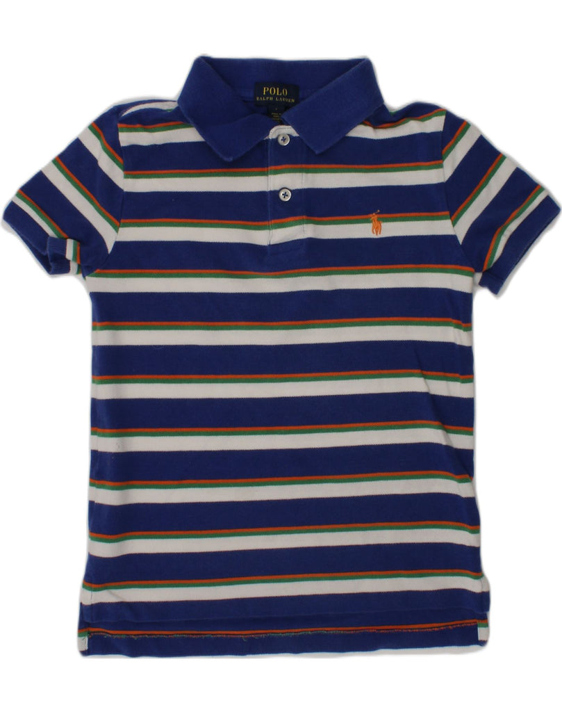 POLO RALPH LAUREN Boys Polo Shirt 6-7 Years Blue Striped Cotton | Vintage Polo Ralph Lauren | Thrift | Second-Hand Polo Ralph Lauren | Used Clothing | Messina Hembry 