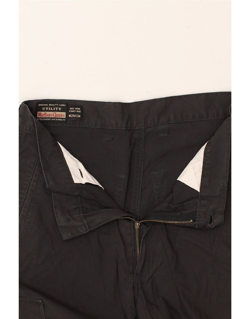 MARLBORO CLASSICS Mens Straight Cargo Trousers W29 L34 Black Cotton | Vintage Marlboro Classics | Thrift | Second-Hand Marlboro Classics | Used Clothing | Messina Hembry 