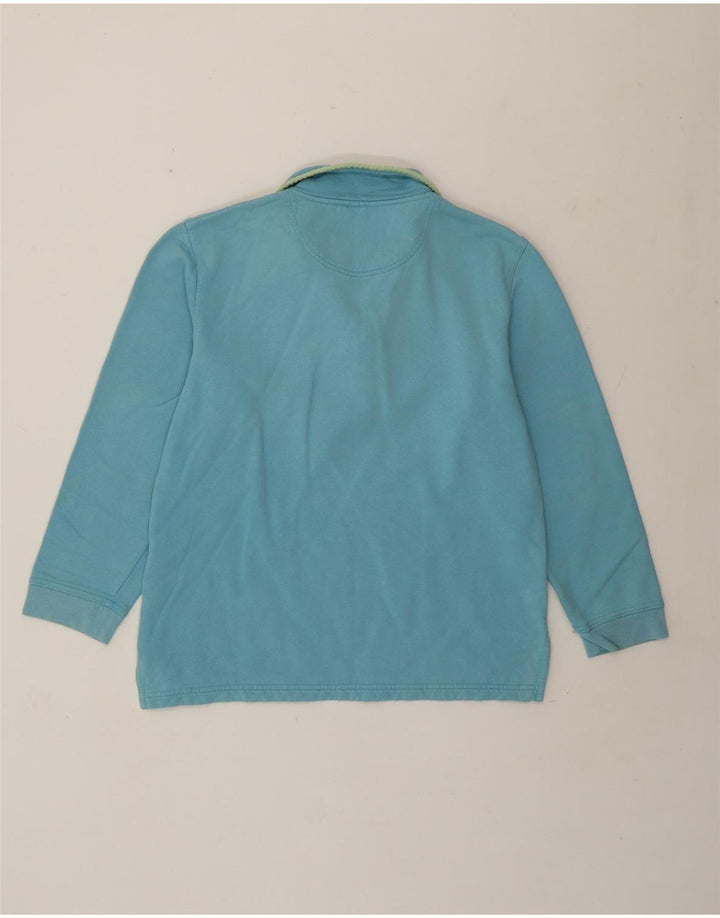 Boden Womens Zip Neck Sweatshirt Jumper UK 14 Medium Blue Cotton