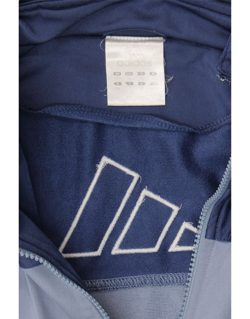 ADIDAS Mens Graphic Tracksuit Top Jacket UK 32/34 XS Blue Colourblock Vintage Adidas and Second-Hand Adidas from Messina Hembry 