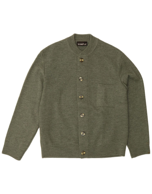 Breidhof Mens Regular Fit Cardigan Sweater EU 52 Large Green