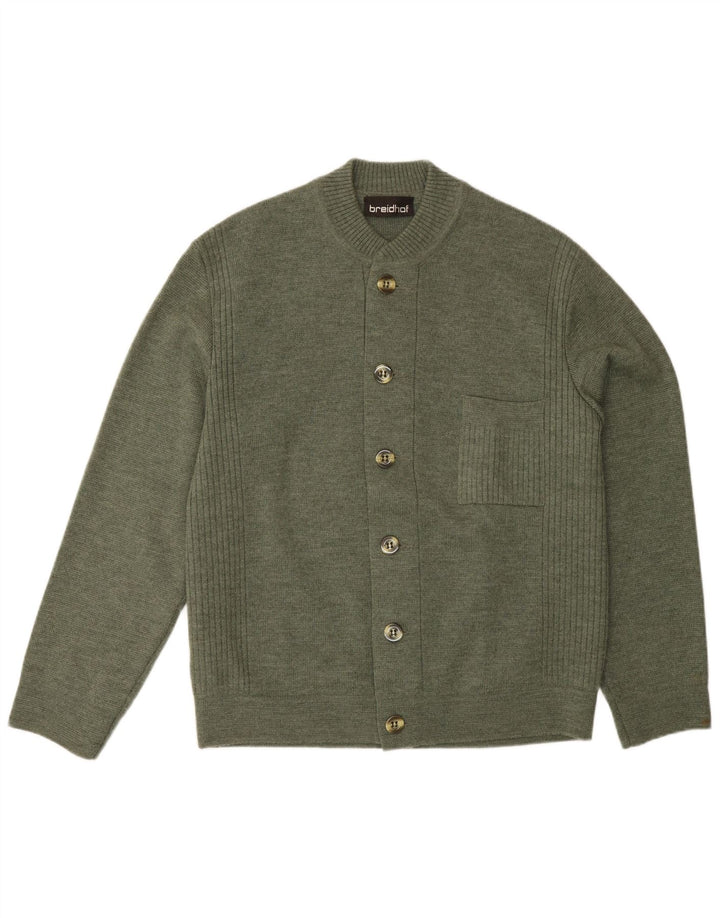Breidhof Mens Regular Fit Cardigan Sweater EU 52 Large Green