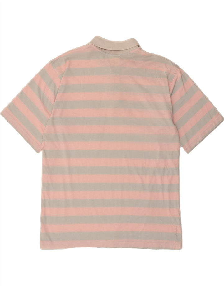 VINTAGE Mens Polo Shirt 2XL Pink Striped Vintage Vintage and Second-Hand Vintage from Messina Hembry 