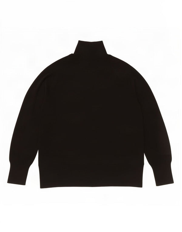 Zara Womens Oversized Turtle Neck Jumper Sweater UK 10 Small Black Viscose