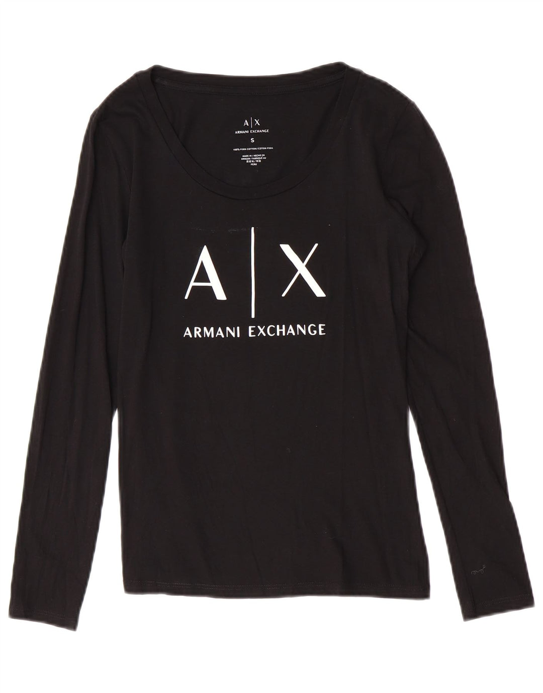 Armani Exchange Womens Graphic Top UK 8 Small Black Logo