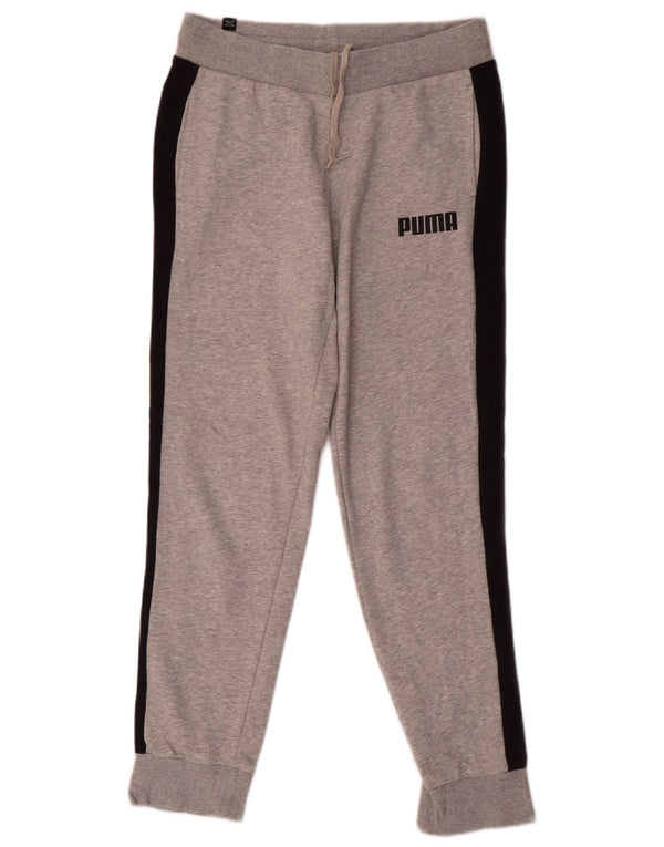 Puma Mens Tracksuit Trousers Joggers Small  Grey Colourblock
