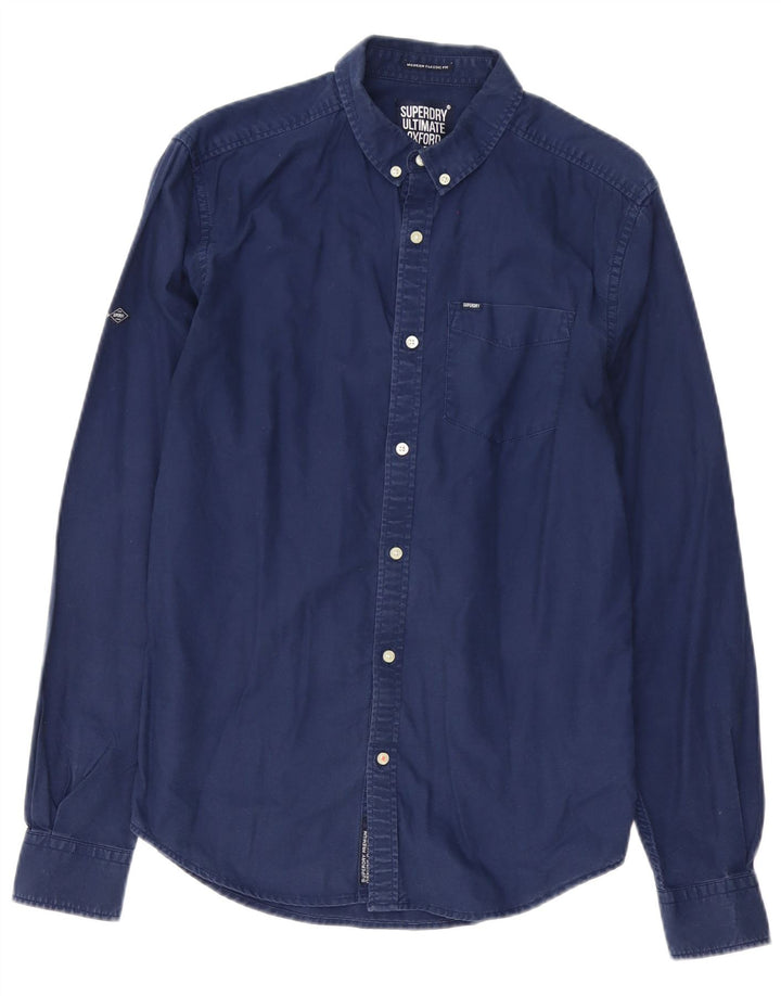 Superdry Mens Shirt Medium Navy Blue Cotton