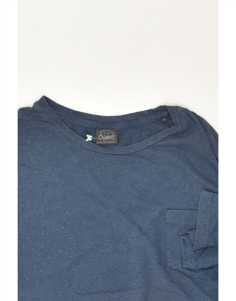 JACK & JONES Mens T-Shirt Top XL Navy Blue Flecked Cotton | Vintage Jack & Jones | Thrift | Second-Hand Jack & Jones | Used Clothing | Messina Hembry 