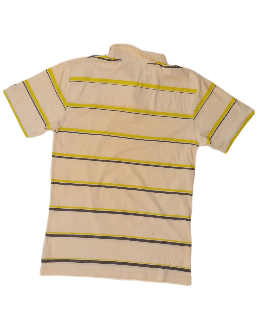 BILLABONG Mens Polo Shirt Medium Beige Striped Cotton