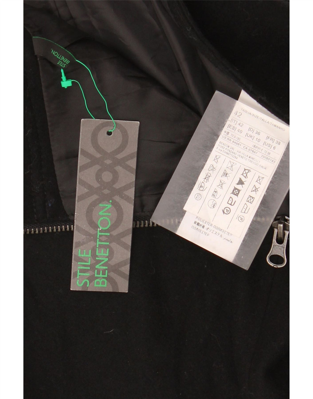 Benetton Womens Mini Skirt IT 42 Medium W30 Black Wool