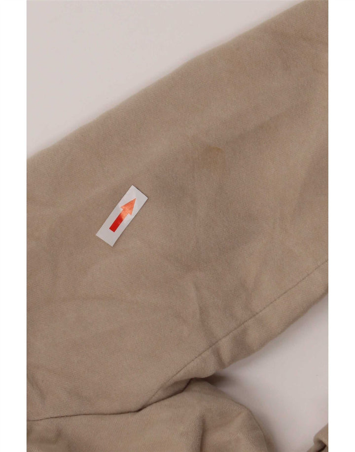 Zara Womens 4 Button Blazer Jacket UK 6 XS Beige Cotton