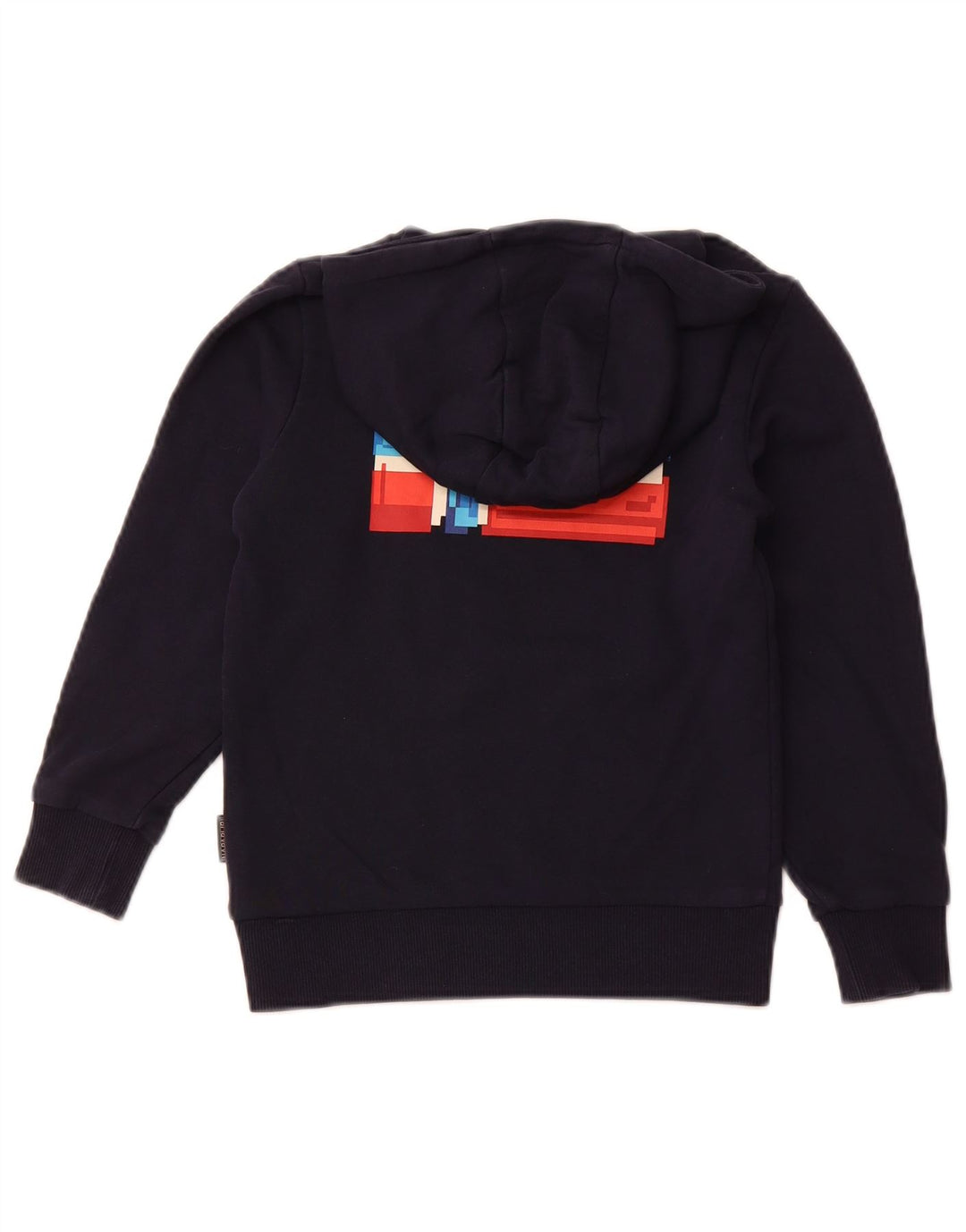 NAPAPIJRI Boys Graphic Hoodie Jumper 7-8 Years Navy Blue Cotton