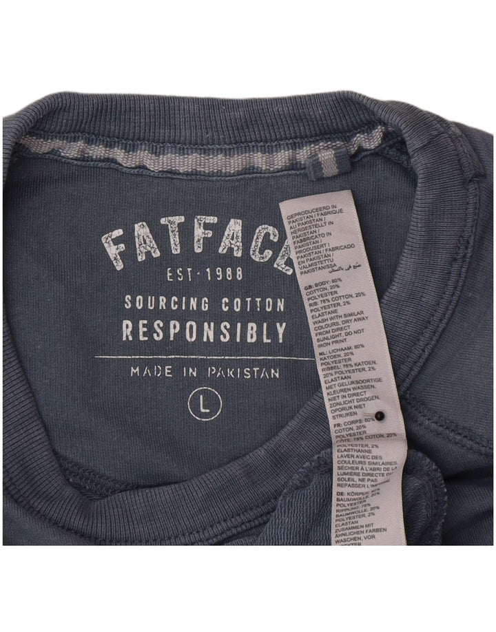 Fat Face Mens Graphic Sweatshirt Jumper Large Blue Cotton