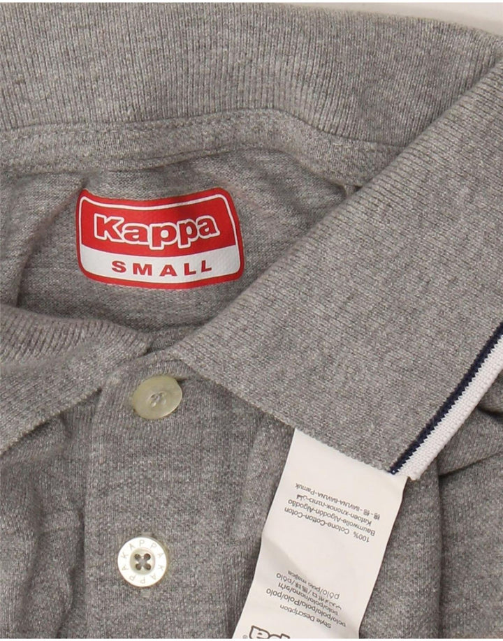 KAPPA Mens Long Sleeve Polo Shirt Small Grey Flecked Cotton