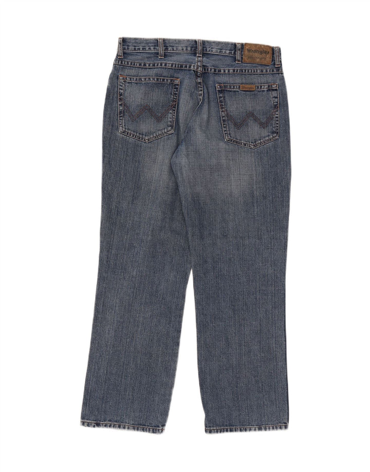 Wrangler Mens Regular Fit Straight Jeans W34 L30 Blue Cotton
